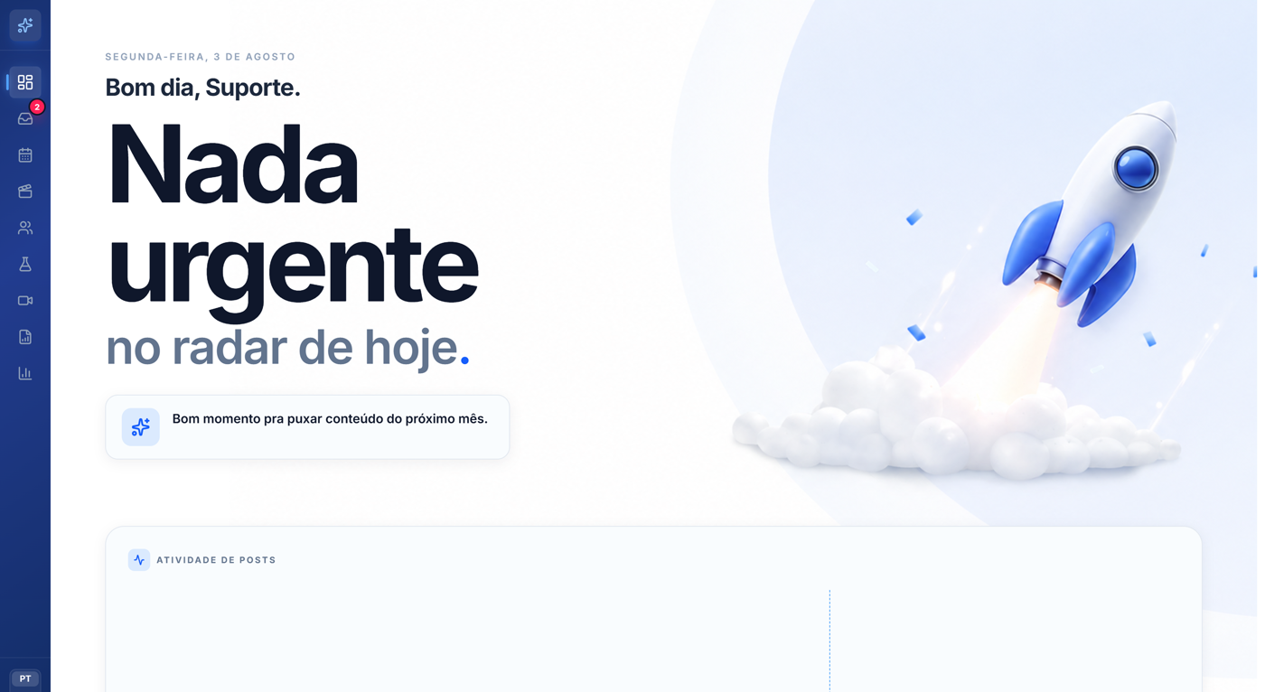Painel do Atlas em produção, visão desktop