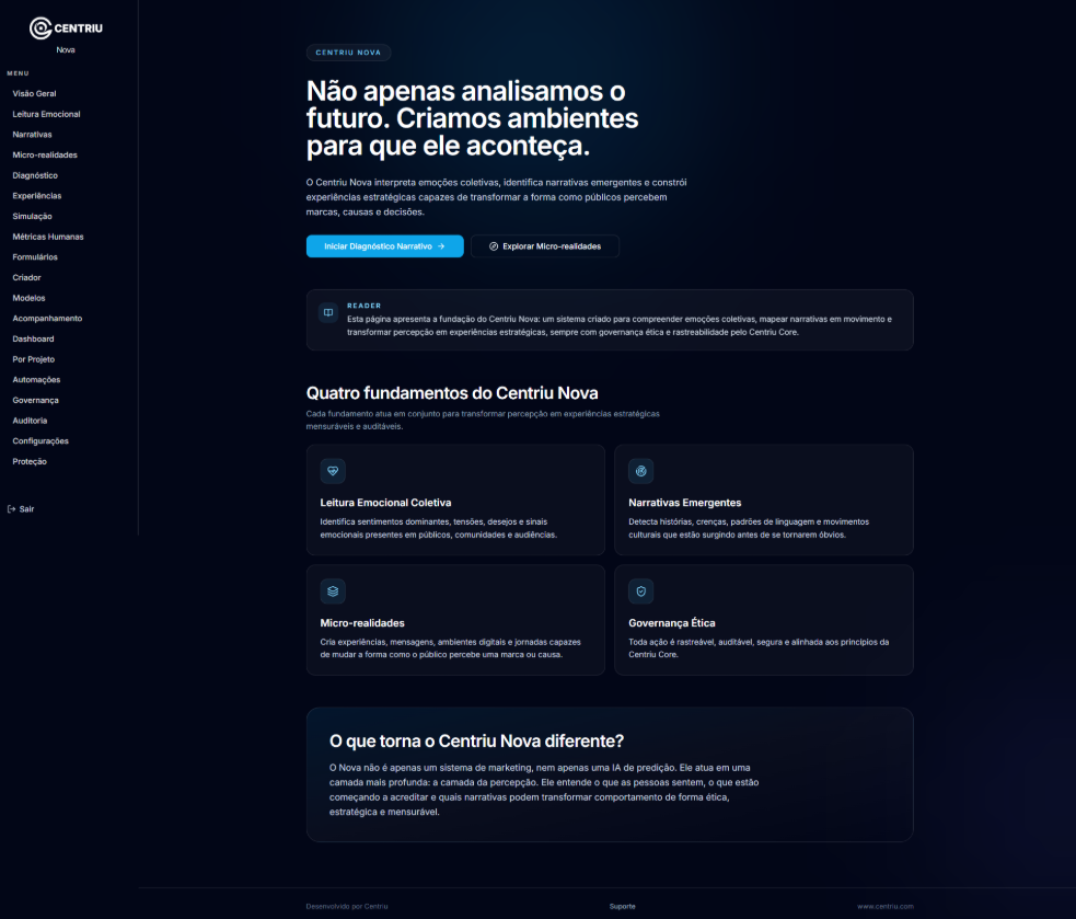 Centriu Nova — smart forms and narrative intelligence in action